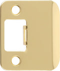 Round Corner Extended Lip Strike Plate, 2-1/4" x 1-1/2", (2" Overall Length), Polished Brass by Stone Harbor Hardware