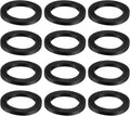 uxcell 12 Pcs Solid Nitrile Rubber Flat Washer DN20 2-19/32" OD x 2" ID x 1/4" Thickness Large Washers O Ring Sealing Gaskets, Industrial Flat Rubber Spacer, Black