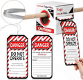 100 PCS Lockout Tags Roll Do Not Operate Tags Lockout Tagout Labels 6.25"x 3" with 100 Wires Loto Tag for Equipment Repair Lock Out Tag Out Heavy Duty Tear Resistant Waterproof