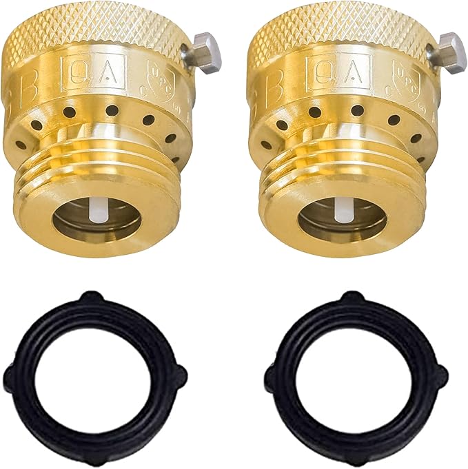 Xiny Tool 2 Pack Faucet Vacuum Breaker, 3/4 Inch Solid Brass Hose Bib Backflow Preventer for Garden Spigot RV