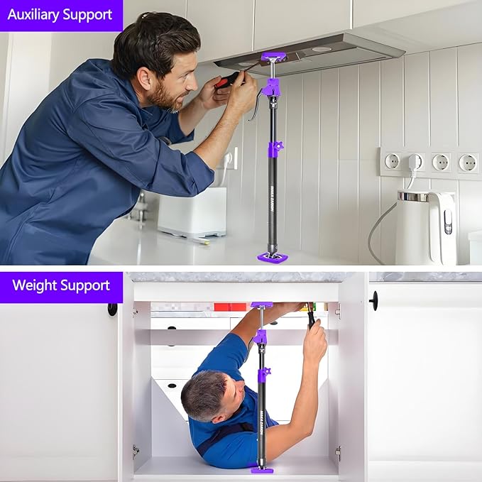 Quality Steel Cabinet Jacks for Installing Cabinets, 3rd Hand Support System 200LB, Adjustable Support Pole Jack 23.6-45.3 in, Perfect for Cabinet Lift Installation Tools, Quick Support Rod, 1-Pack