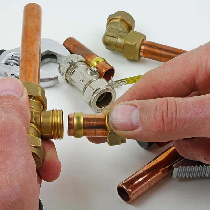 uxcell 5Pcs Fit for 14mm(9/16") Tube ID Brass Compression Fitting, Insert Tube Support Compression Sleeve Fitting, Sleeve Ferrules for Water Oil Air Pipe