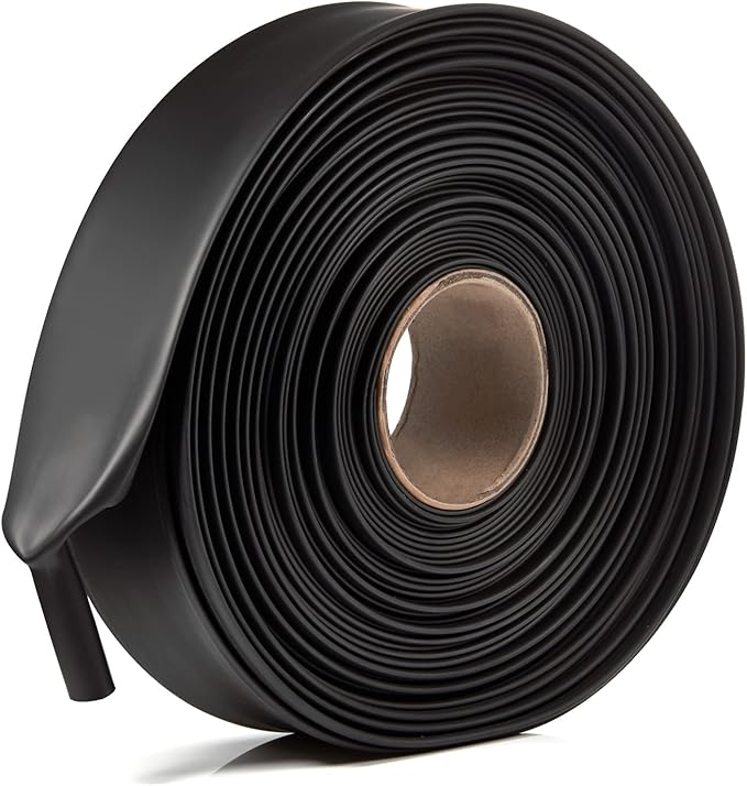 Chanzon 1-1/2 inch (40mm) Type G Waterproof Heat Shrink Tubing Marine 3:1 Ratio with Eventronic Dual Wall Adhesive Tubes Glue Inside 39G Black 80Ft/25M 1pcs