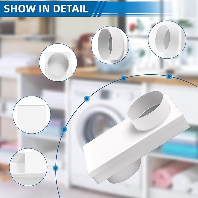 OEM Upgraded 84049 Adjustable 0-5 Periscope Dryer Vent Kit, telescoping dryer vent, Stainless Dryer Vent Periscope for Tight Space, 4in Dryer Vent Duct Hose Pipe Adapter