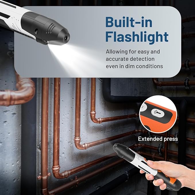 LifeBasis Rechargeable Natural Gas Detector with TFT Display, Gas Leak Detector 0.5s Fast Response, 0-9999PPM Range Built-in Light for Combustible Gas/LPG/Methane/Propane, Gas Sniffer for Car, Vehicle