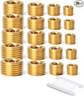 GASHER 20Pcs Brass Pipe Fitting,1/8" 1/4" 3/8" 1/2" NPT Brass Internal Hex Thread Socket Pipe Plug Set