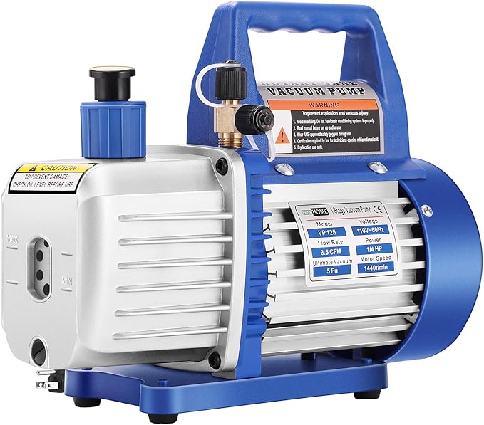 VIVOHOME 110V 1/4 HP 3.5 CFM Single Stage Rotary Vane Air Vacuum Pump with Oil Bottle
