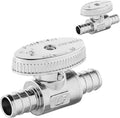 100-PCs HeSun Pex Barb Crimp Straight Stop Valve, 1/2" PEX x 1/2" PEX Straight Stop, 1/4 Turn Shut Off Valve for Bathroom, ASTM F1807(VALVE105-100)