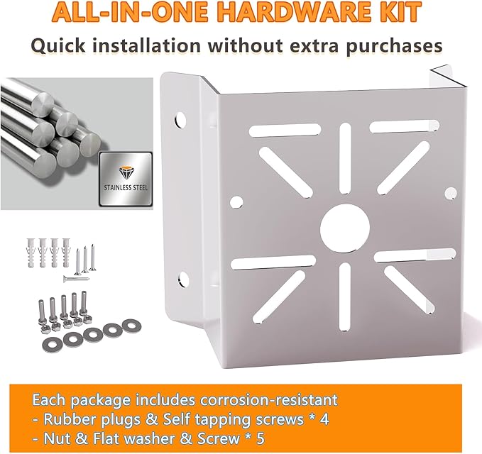 2 Pack Corner Wall Mount Bracket for Security Cameras - Adjustable Metal Wall Bracket with Hardware Kit, Fit for CCTV, Solar Lights & Outdoor Use, Universal CCTV Mounting Kit (Silver)