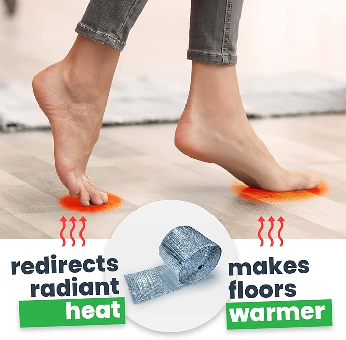 EcoFoil rFoil Floor Joist & Wall Insulation 16” x 125’ (166.63 Square feet) – Double Bubble Reflective Foil for Floor & Wall Insulation - Reflects 96% Radiant Heat - Vapor Barrier