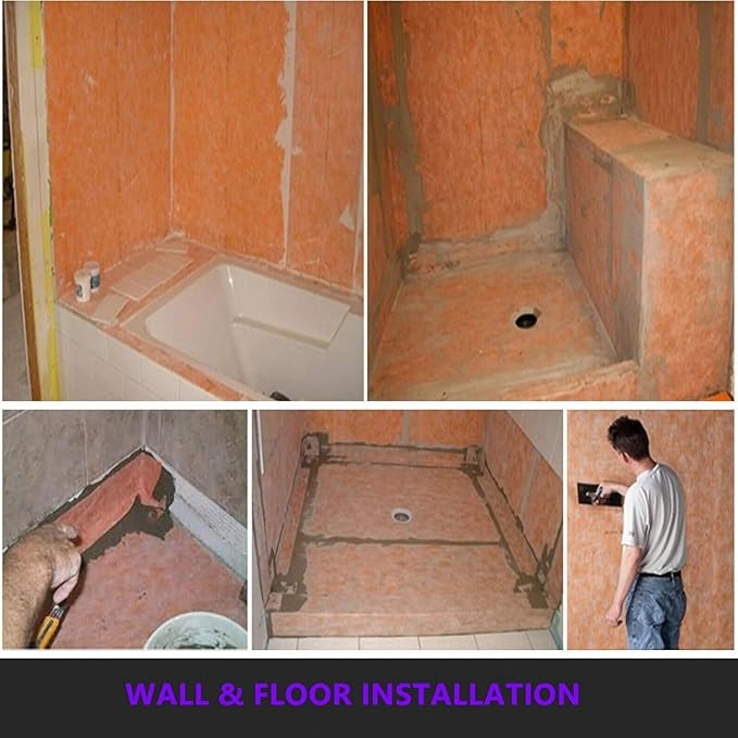 Waterproof Membrane for Shower 3.3 ft x 98.5 ft / 323 Square Feet Waterproofing Membrane 20mil Thickness Tile Underlayment Waterproof for Sauna Bathroom Walls 323 sqft Polyethylene Fabric Roll