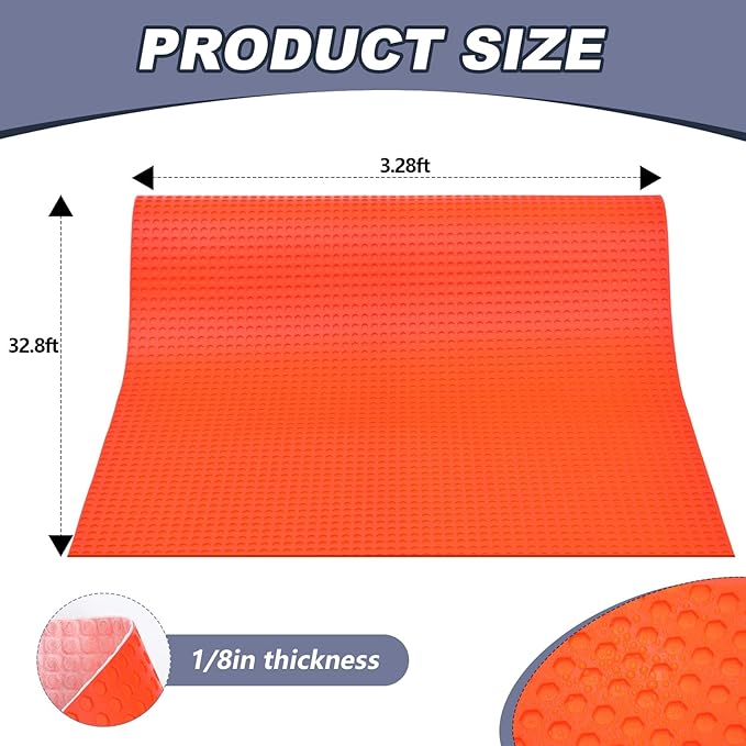 108 Sqft Uncoupling Membrane for Tile 1/8''(3mm) Thick Waterproofing Membrane Crack Prevention Anti Fracture Flooring Underlayment for Bathroom Shower Kitchen Basement(Orange)