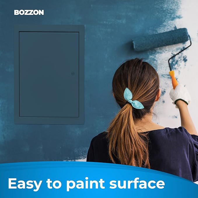 BOZZON Access Panel for Drywall 14 x 29 inch – Metal Door with Screwdriver Latch, 18 GA Steel Frame, Wall Hole Cover, Plumbing Access Door, White