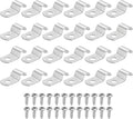 uxcell 24Pcs 8mm(5/16") One Hole Rigid Pipe Strap, 304 Stainless Steel Conduit Clamp Thicken U Bracket Heavy Duty Pipe Clamp with Self-Tapping Screws for Fixing Tube Cable, Silver