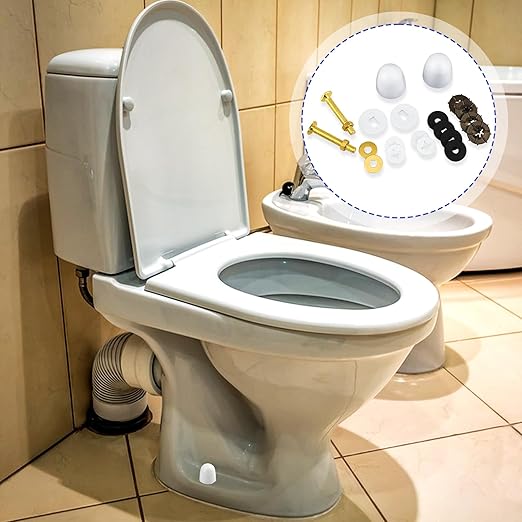 American Standard Toilet Flange Repair Kit - Universal Toilet Bolts and Caps Set, Includes Closet Bolts, Nuts, and Washers