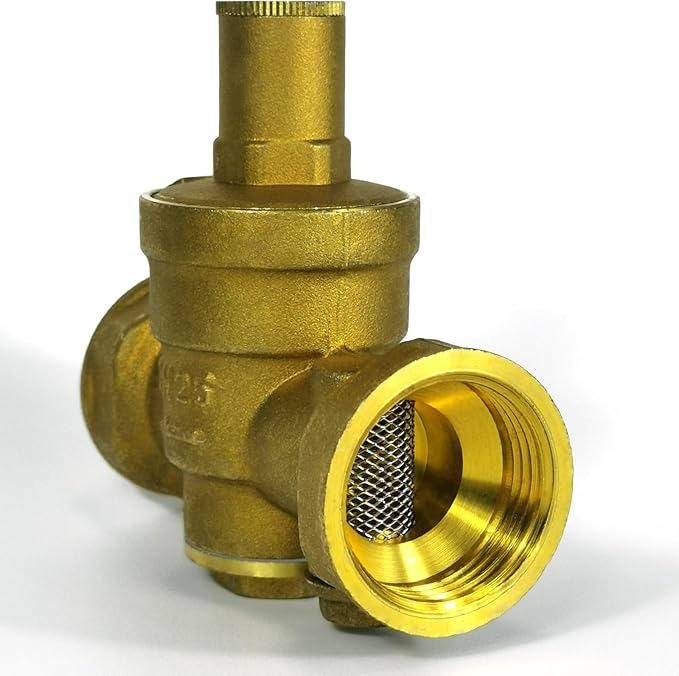 DN25 Heavy Duty Water Pressure Regulator for Home, 1 Inch BSPP(G) Connection, Thicker Brass Water Pressure Reducing Valve, Built-in Strainer, Pressure Gauge and Pressure Regulator Tool Included