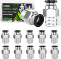mxuteuk 1/4" OD to 1/4" NPT Push to Connect Fittings Air Hose Fittings,1/4" Quick Connect Fittings,Pneumatic Elbow and Straight Combination(10PCS)