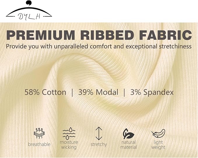 3Packs Cotton Ribbed High Neck Long Tank Top for Women Racerback Yoga Top Layering Undershirts Camisole