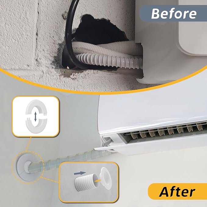 Flamorrow Mini Split Cover Wall Sleeve for Air Conditioning Line Set Covers, AC Sleeve Through Wall for Outside Air Conditioning Line Sets, Pipe Accessories