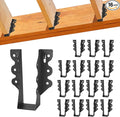 16 Pcs 2"x 6" Joist Hanger,Q235B Steel Face Mount Joist Hangers,Black Powder Coated Hurricane Ties for Rafter, Rafter Brackets for Floor, Deck and Ceiling Joists