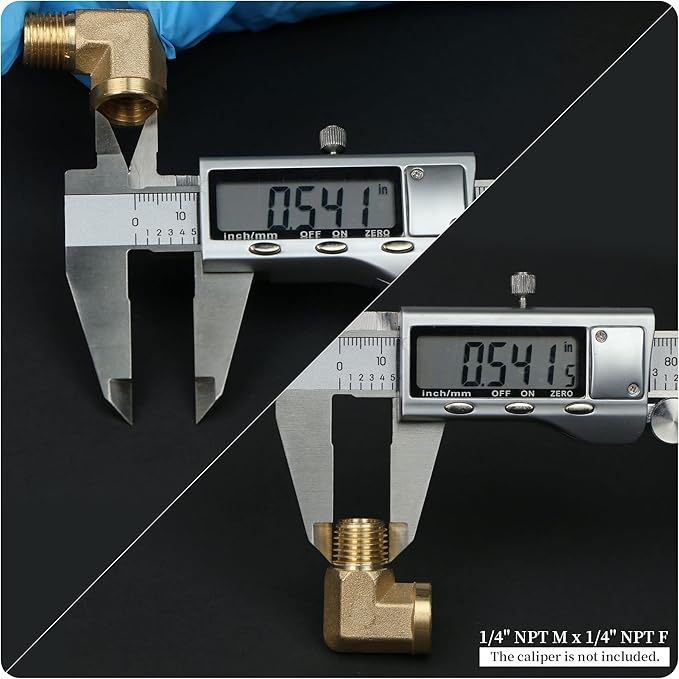 U.S. Solid 2pcs 90 Degree Barstock Street Elbow Brass Pipe Fitting 1/4" NPT Male Pipe to 1/4" NPT Female