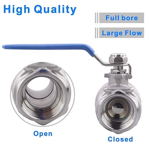 DERNORD Full Port Ball Valve 1 Inch - Male x Female Stainless Steel 304 Heavy Duty for Water, Oil, and Gas,1000WOG (1 Inch NPT)