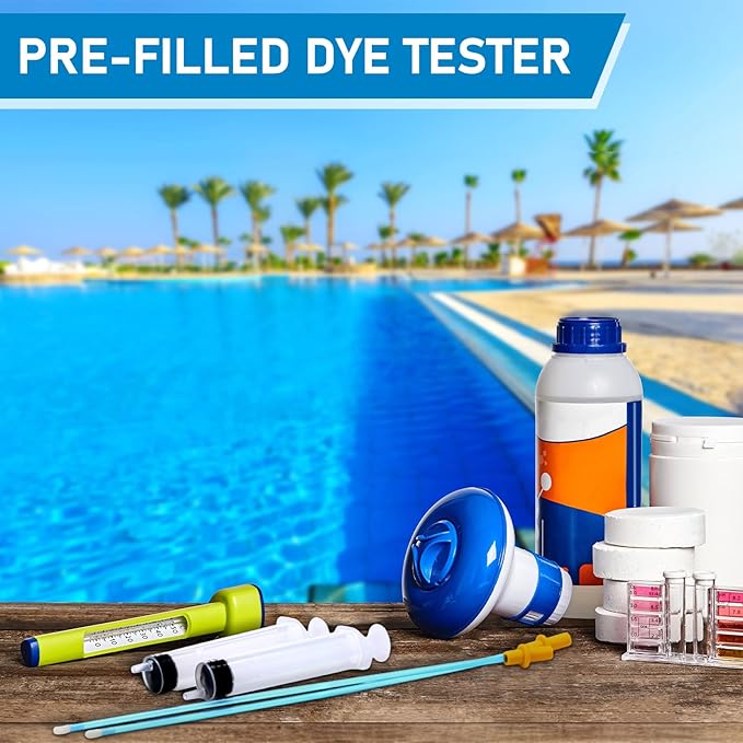 16 Pcs Pool Leak Detection Dye Kit Plastic Syringe with Soft Tubes Pool Leak Location Dye for All Pool, Spa, Hot Tub Types