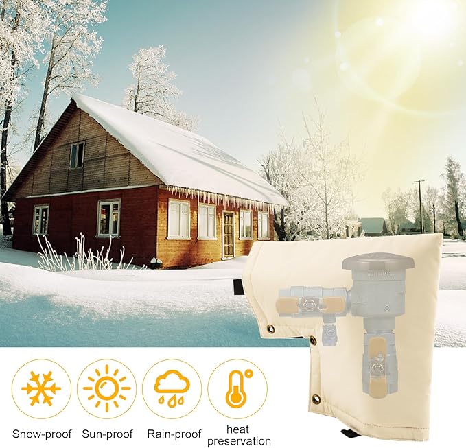Insulated Backflow Preventer Pouch - Outdoor Pipe Insulation for Winter, Well Pump & Sprinkler Valve Protection