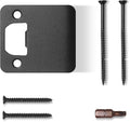 Extended Lip Strike Plate 2-1/2" x 2-1/4", Heavy Duty Version, Extra Wide Lip Door Latch Striker with Reinforced Torx/Star Screws & Bit, Extender Strike Restorer Kit (Matte Black, 1 Pack)