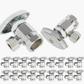20-Pack GUOFIS Angle Stop Valve with Multi-Turn,1/2-Inch Fip Iron Pipe x 3/8-Inch OD Compression Water Shut-off Valves(LF Brass Chrome Plate)(VALVE365-20Pack)