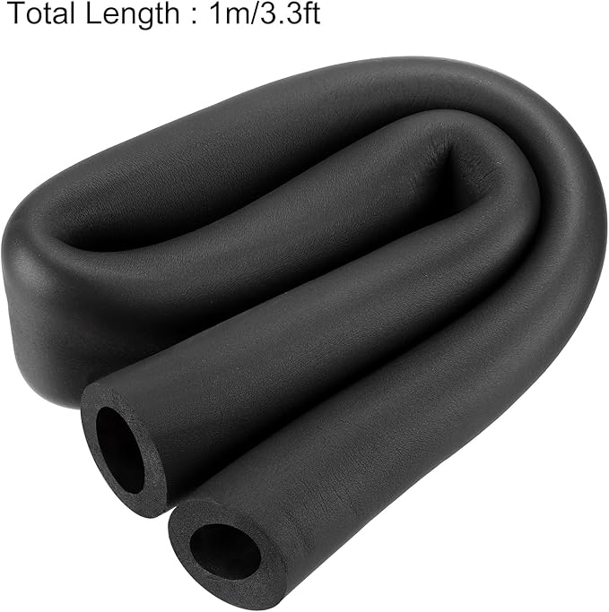 uxcell Foam Tubing for Handle Grip Support, Pipe Insulation Outside Pipe Lagging, 32mm ID 50mm(2 Inch) OD 1m Black