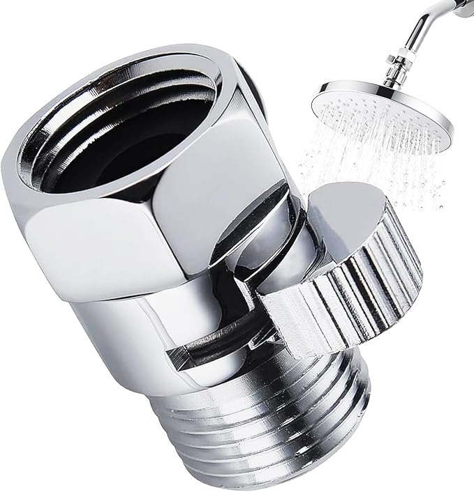 Shower Head Shut Off Valve - Matel Water Flow Control Valve Pressure Regulator G1/2 IPS Brass Shut off Valve, RV Hose Flow Restrictor for Handheld Shower or Bidet Sprayer, Chrome