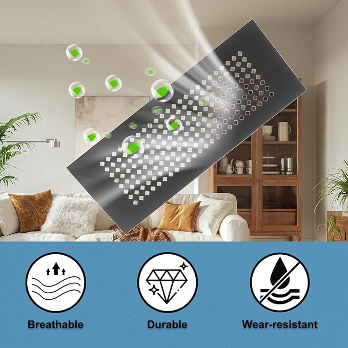 PATIKIL 6 x 3 Inch Door Air Vent Cover, 3 Pcs Aluminum Grille Ventilation Cover Louvered Diamond Hole with Mounting Screws for Cabinet Wardrobe Ceiling Door, Black