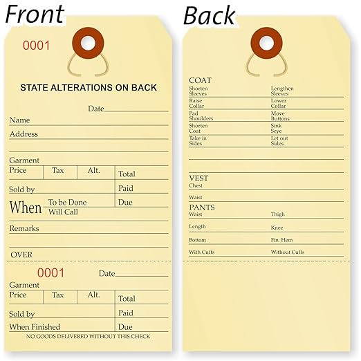 SmartSign Numbered Alteration Tags | 3.125" x 6.25" Manila Stock, Pack of 500