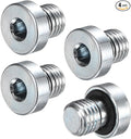 4-Pack M8x1mm Inner Hex Head Pipe Fitting Plug, Carbon Steel Sensor Socket Plug with Seal O-Ring for Terminate Pipe Ends/High Pressure Washer, Sealing Screw