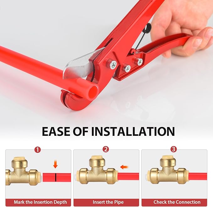 (Pack of 10) EFIELD 1/2 Inch Tee Push-Fit Fitting to Connect Pex, Copper, CPVC with a Disconnecting Clip,(PF118-10PCS)
