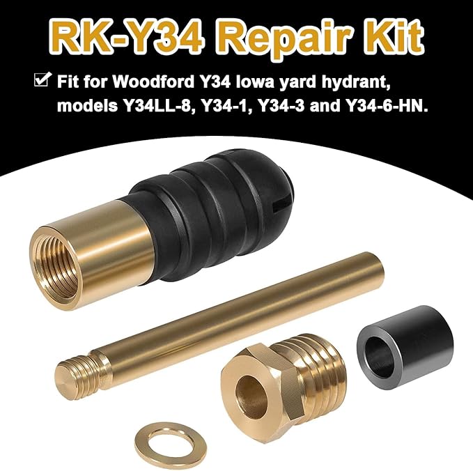 RK-Y34 Repair Kit Brass Hydrant Repair Tool for Woodford Model Iowa Y34 Yard Hydrant,for Models Y34LL-8/Y34-1/Y34-3/Y34-6-HN