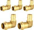 5-Pack HeSun Copper Press Fitting Elbow, 1/2" PRESS X 1/2" PEX-A F1960 Expansion Elbow, LF Brass