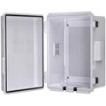ABS Electrical Junction Box, Ventilated Design, Cable Grommets, IP65 Waterproof Enclosure, Indoor/Outdoor Use with Mounting Panel. (Clear Cover, 8.7"x6.7"x4.3")