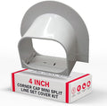 DuctlessAire Mini Split Line Set Cover - Lineset Covers for Mini Split Condenser, Central Air Systems, HVAC, Heat Pumps and More - AC Unit Cord Protector - Air Conditioner Accessories (4" Corner Cap)