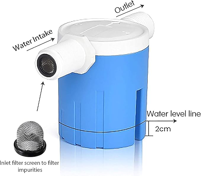 1/2" Automatic Water Level Control Valve - Inside Type, Float Valve for Water Tank, Solar Energy, Auto Pot, Aquarium