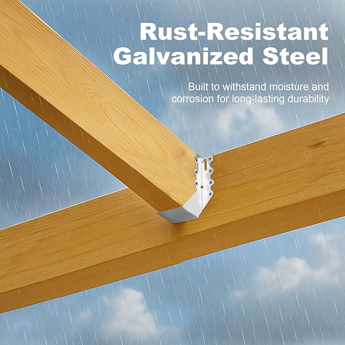25 Pcs 2x6 Joist Hangers for Wood, 20 Gauge Galvanized Face Mount Joist Hanger, Hurricane Tie Brackets for Deck, Floor, Ceiling, Roofs – Sliver