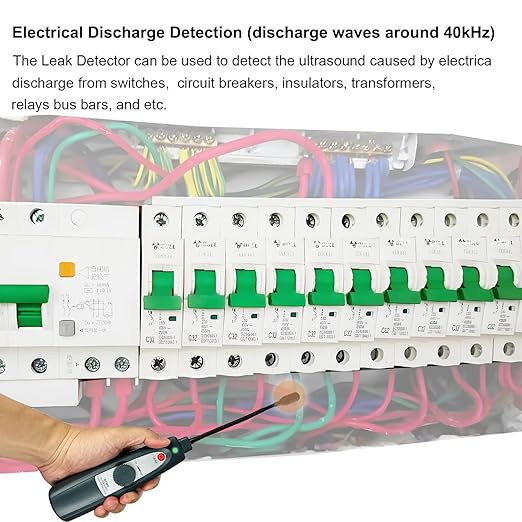 Ultrasonic Leak Detector for HVAC/Automotive/Industrial Use | 38-42kHz Frequency Range Detection with Sound & Light Alerts Portable Gas/Air/Water Leakage Finder Kit Adjustable Sensitivity