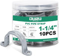 10pcs 1-1/4 Inch PVC Pipe Straps, 2-Hole Plastic Pipe Clamp, Conduit Clamp for Reinforcing Pipes, Conduits and Tubes