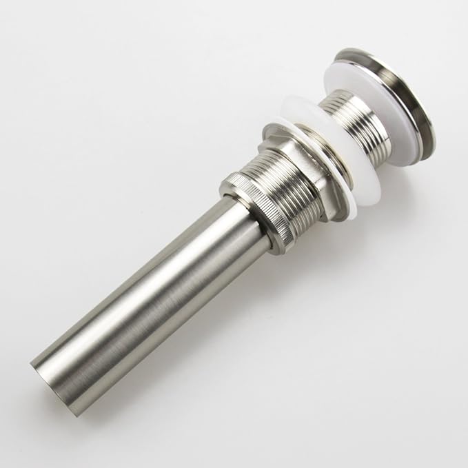 Brushed Nickel Pop Up Sink Drain Without Overflow, Bathroom Faucet Vessel Sink Drain Stopper 1-5/8" Without Overflow Fits 1.25" to 1.5" Drain Holes