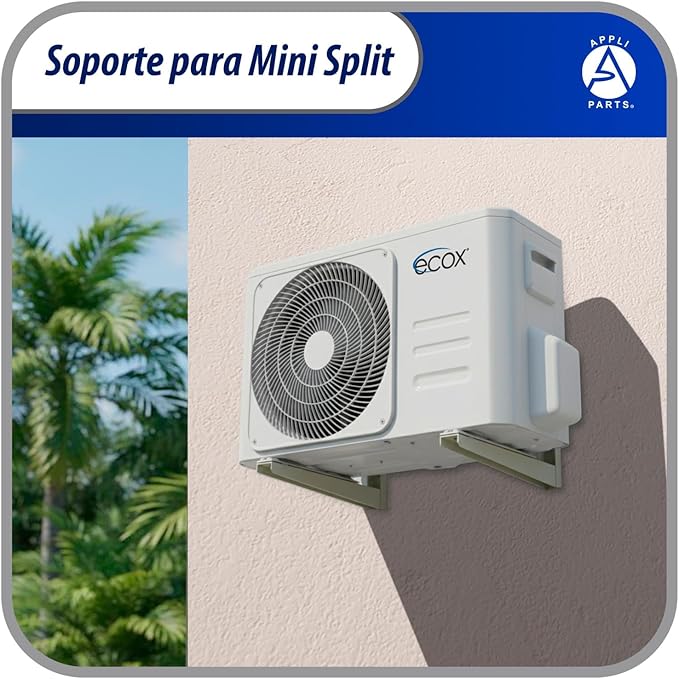 Appli Parts Soporte para montaje en pared de Unidad Condensadora Externa de Mini Split hasta 100kg modelo APAB-2100 incluye kit de fijacion, pernos y gomas