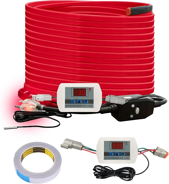 OEBLD Heat Tape for Water Pipes 80FT, Replaceable Smart Thermostat for Pipe Freeze Protection, Self-Regulating Roof Deicing Cable for Metal and Plastic Home Pipes, 110-120V