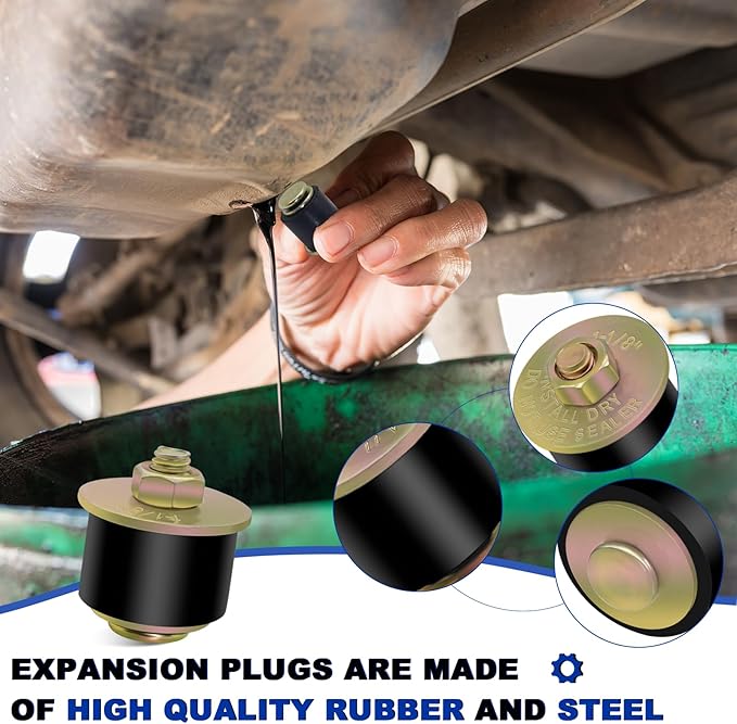 1-1/8" Rubber Expansion Freeze Plugs, 5PCS Automotive Engine Expandable Freeze Rubber Plugs Fit Hole: 1-1/8" to 1-1/4" (28 mm - 31 mm)