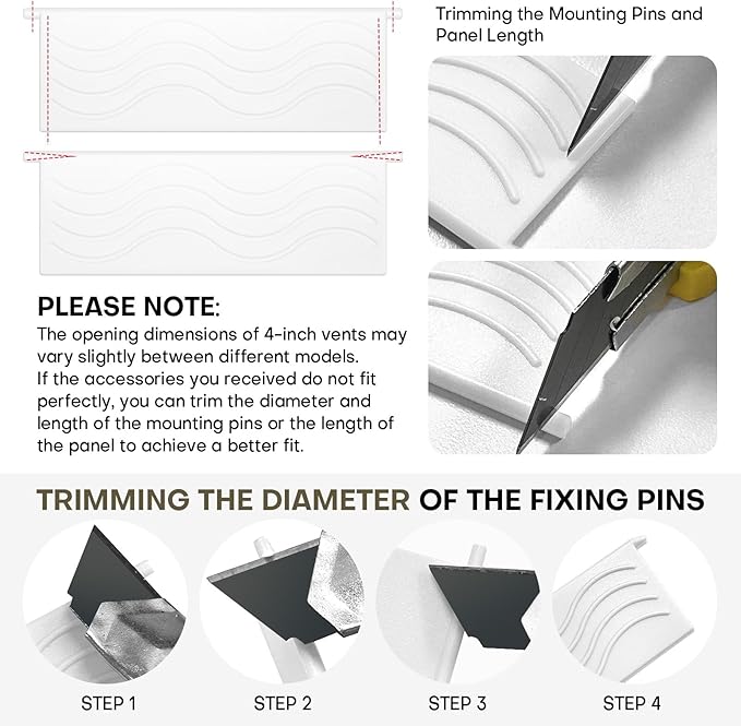 4-Pack Dryer Vent Cover Replacement with Enhanced Rippled Design - Premium Plastic Polymer Dryer Exhaust Vent Cover Replacements, Weather Resistant Exterior Dryer Vent Flap Replacement (White)