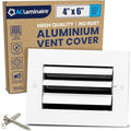4x6 Inch (Duct Opening) Aluminum 1-Way Air Flow Vent – HVAC Vent Cover for Wall or Ceiling – Quiet HVAC Wall Register with Multi-Shutter Damper – Adjustable Curved Blade - Plastic Seal for Tight Fit